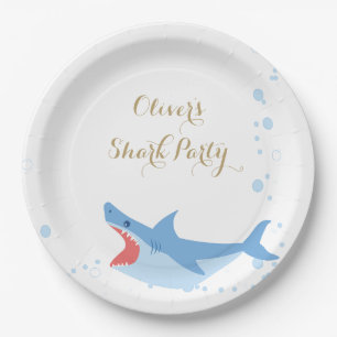 Shark Summer Party Splish Splash Birthday Bash  Paper Plate