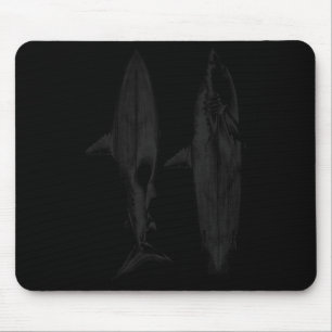 Shark surfboard fin design cool surfer ocean beach mouse mat