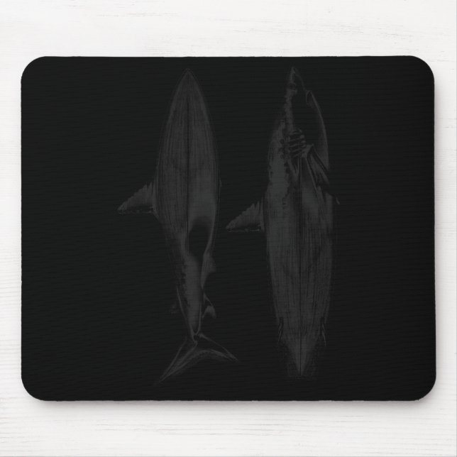 Shark surfboard fin design cool surfer ocean beach mouse mat (Front)