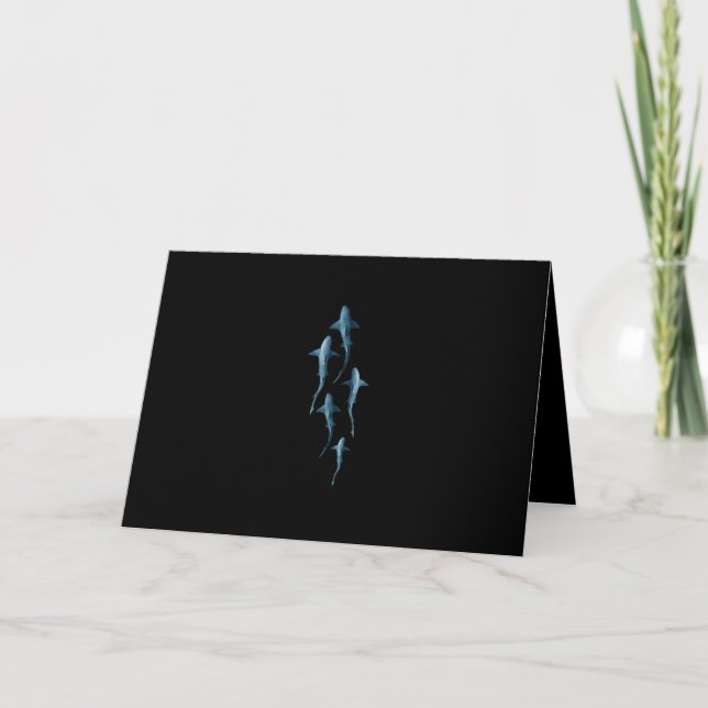 Shark - Swimming Sharks Cute Funny Gift Card (Front)