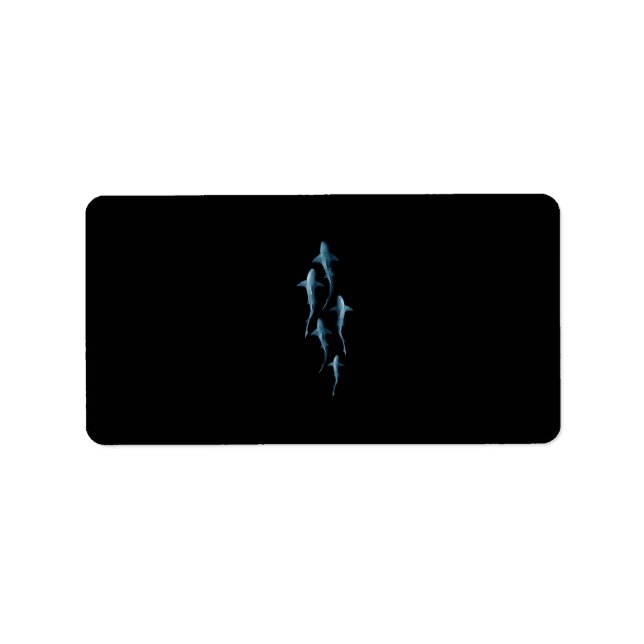 Shark - Swimming Sharks Cute Funny Gift Label (Front)