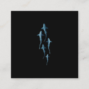 Shark - Swimming Sharks Cute Funny Gift Square Business Card