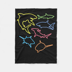 Shark Symbol - Cute Shark Lovers Gifts Fleece Blanket