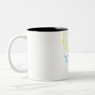 Shark Symbol - Cute Shark Lovers Gifts Two-Tone Coffee Mug