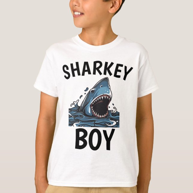SHARK T-SHIRTS FOR BOYS, SHARKEY BOY (Front)