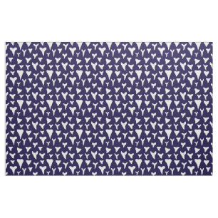 Shark Teeth on Navy Blue Fabric