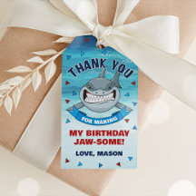 Shark Thank You Tags, Shark Favour Tags Boy