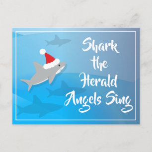Shark the Herald Angels Sing Postcard