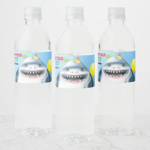 Shark Theme Fintastic Kids Birthday Water Bottle Label