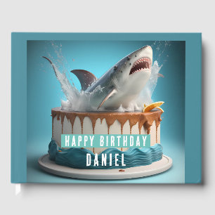 Shark themed Birthdays Guest Book