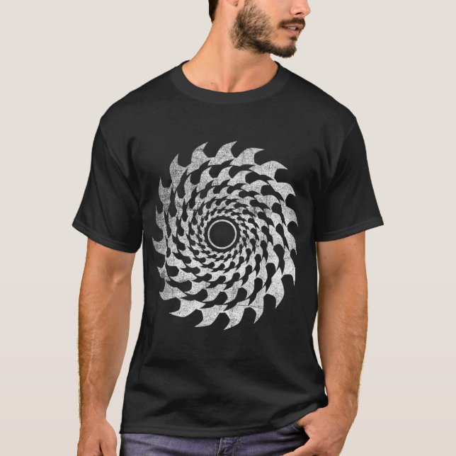 Shark Tooth Circular Saw Blade Illusion T-Shirt (Front)