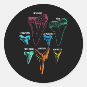 Shark Tooth Hunting - Crazy Shark Gifts Classic Round Sticker