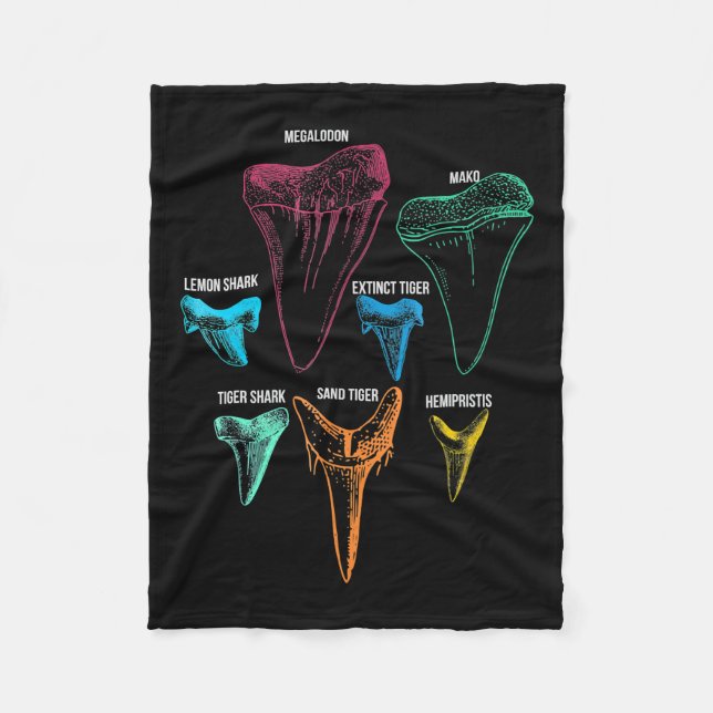 Shark Tooth Hunting Identity Key Fleece Blanket (Front)