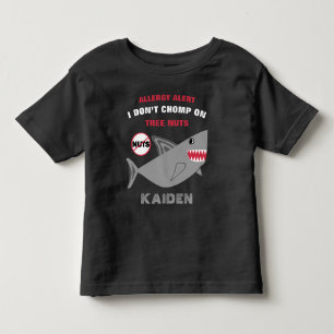 Shark Tree Nut Allergy Alert Customised Toddler T-Shirt