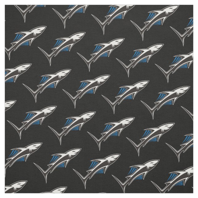 Shark Tribal Icon 1 Pattern Fabric (Swatch)