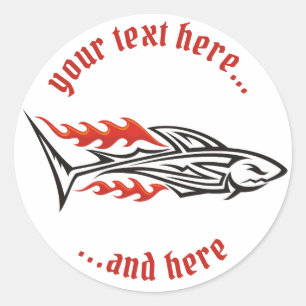 Shark Tribal Icon 2 Classic Round Sticker