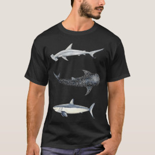 Shark trio: hammerhead shark, whale shark and mako T-Shirt