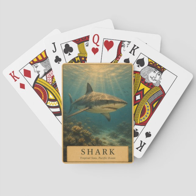 Shark Tropical Pacific VINTAGE Playing Cards (Back)
