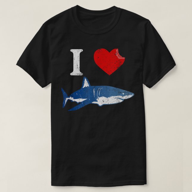 Shark Tshirt, I Love Shark Shirt, Shark Lover Gift T-Shirt (Design Front)