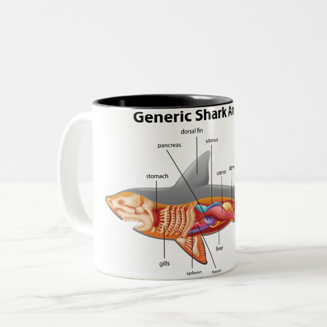 Shark Two-Tone Coffee Mug (Front Left)