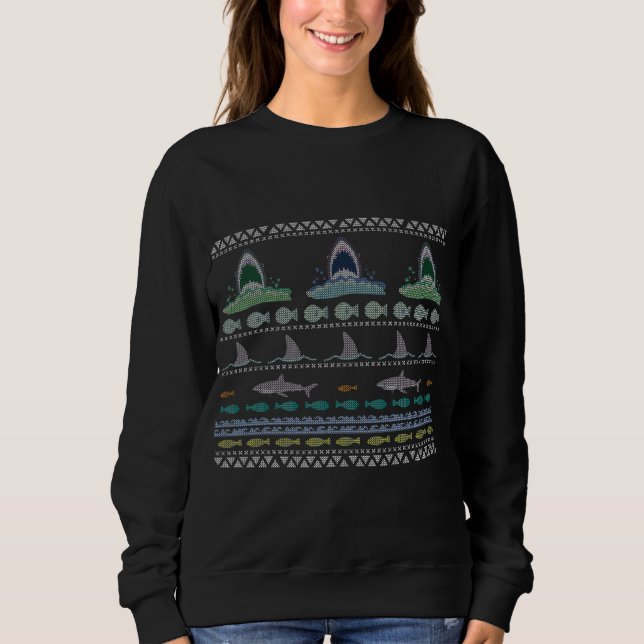 Shark Ugly Christmas Sweater (Front)
