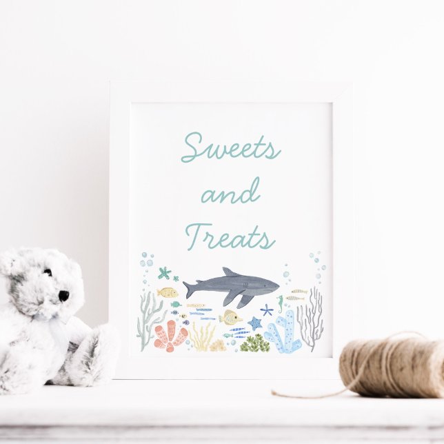 Shark Under The Sea Baby Shower Sweets Poster (Creator Uploaded)