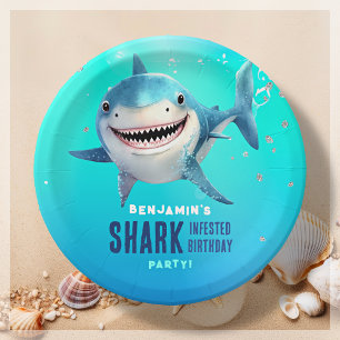 Shark Under The Sea Birthday Party  Paper Plate