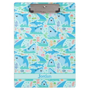 Shark Under The Sea Cute Personalised Pattern Clipboard