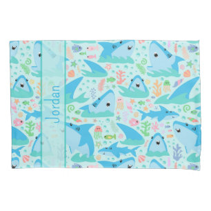 Shark Under The Sea Cute Personalised Pattern Pillowcase