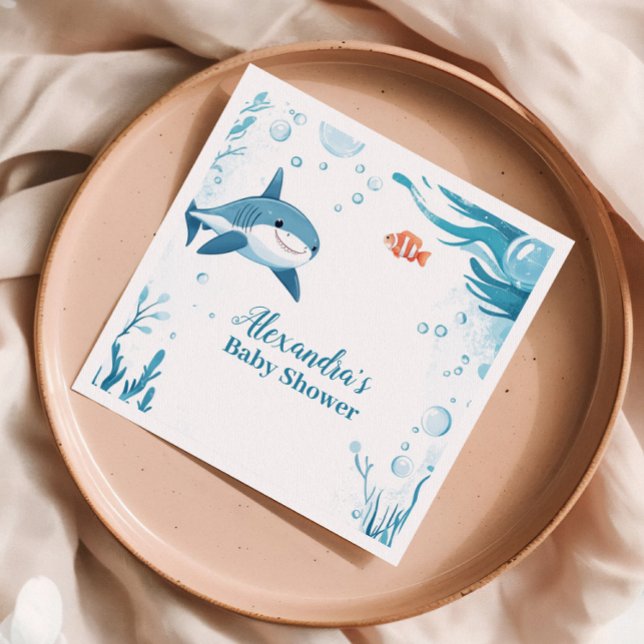 Shark Under the Sea Ocean Animals Napkin (Creator Uploaded)