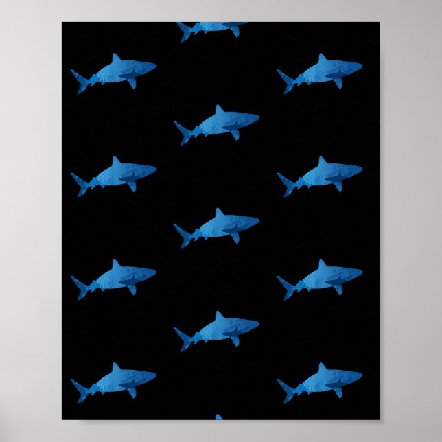 Shark Underwater Marine Landscape Wilderness Poster (Front)