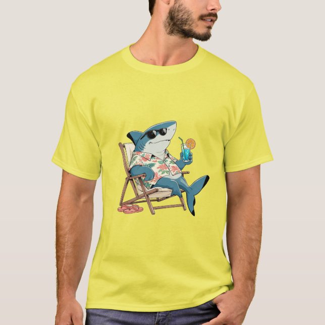 Shark Vacation Funny T-Shirt (Front)