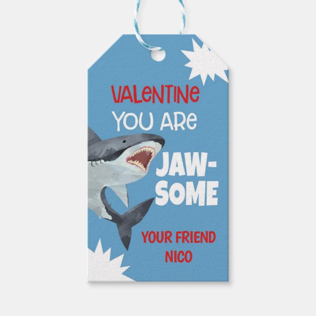 Shark Valentine Favour Tag (Front)