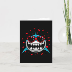Shark Valentine Sungles Heart Cute Lovers  Card