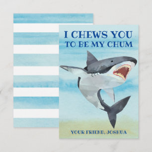 Shark Valentines Day Card for Kids