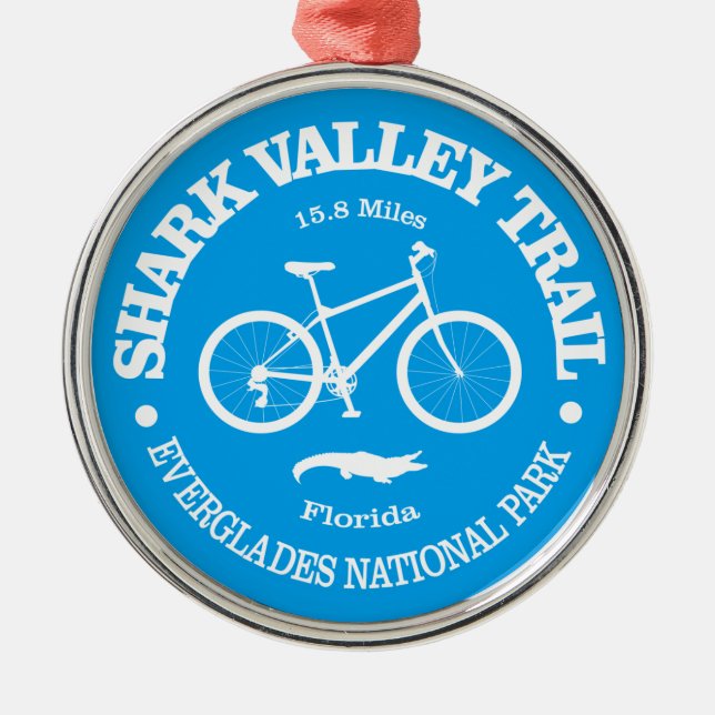 Shark Valley Trail (cycling) Metal Tree Decoration (Front)