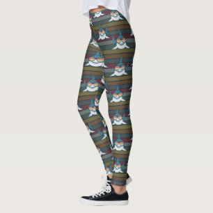 Shark Vintage Colours Funny Sunglasses Sea Animals Leggings