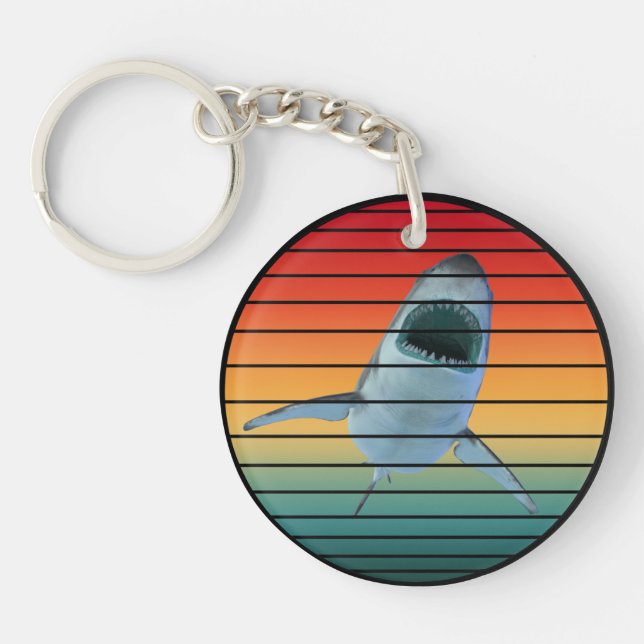 shark vintage style key ring (Front)