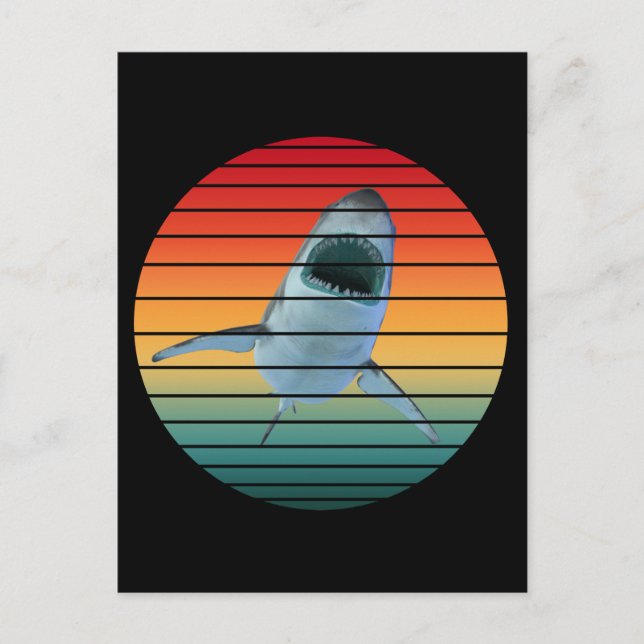 shark vintage style postcard (Front)