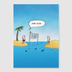 Shark Volleyball Funny Cartoon