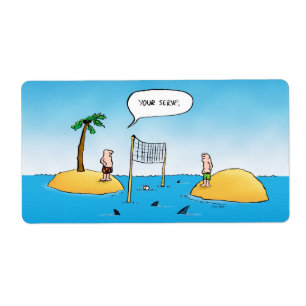 Shark Volleyball Funny Cartoon