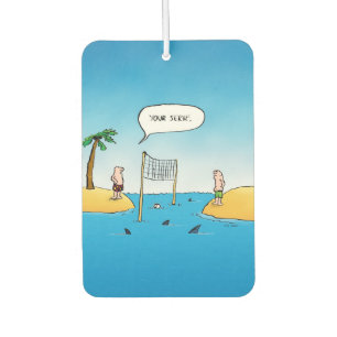 Shark Volleyball Funny Cartoon Car Air Freshener