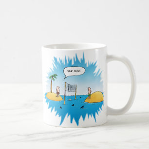 Shark Volleyball Funny Cartoon Coffee Mug