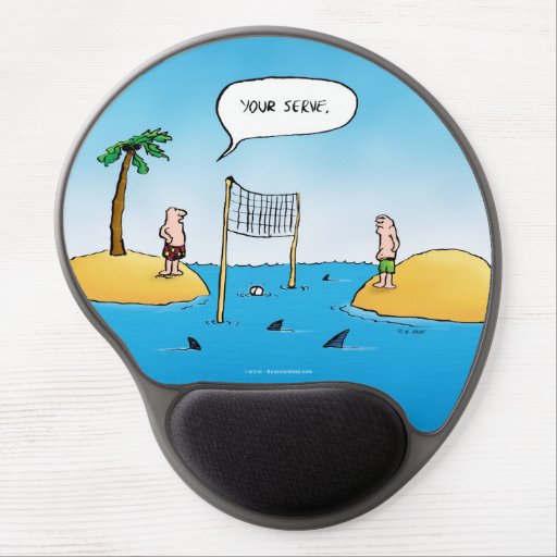 Shark Volleyball Funny Cartoon Gel Mouse Pad - Giftful