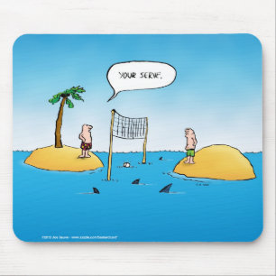 Shark Volleyball Funny Cartoon Mouse Mat