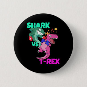 Shark Vs Dinosaur T Rex Boxing Gloves For Kids Boy 6 Cm Round Badge