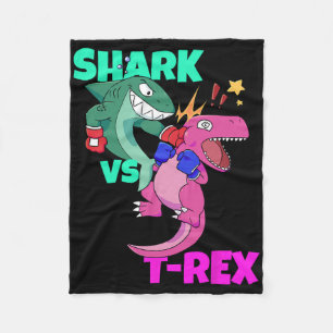 Shark Vs Dinosaur T Rex Boxing Gloves For Kids Boy Fleece Blanket
