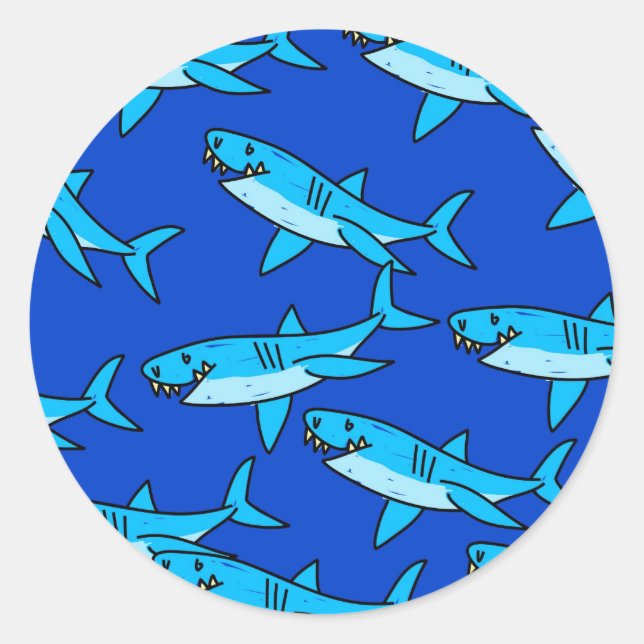 Shark Wallpaper Classic Round Sticker (Front)