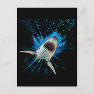 SHARK WATER SPLASH OCEAN POSTCARD