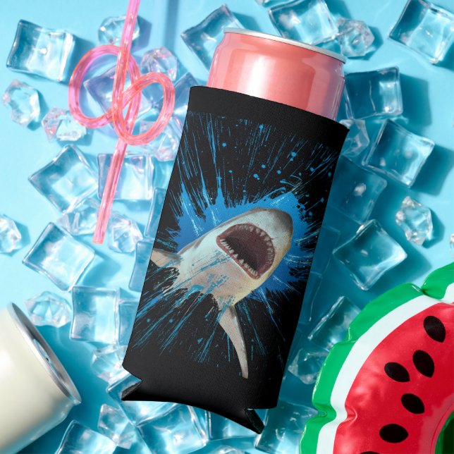 SHARK WATER SPLASH OCEAN SELTZER CAN COOLER (In Situ Summer)